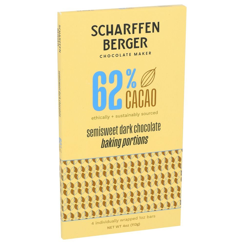 Scharffen Berger Semisweet Dark Chocolate Baking Chunks, 4 Ounce -- 12 Per Case