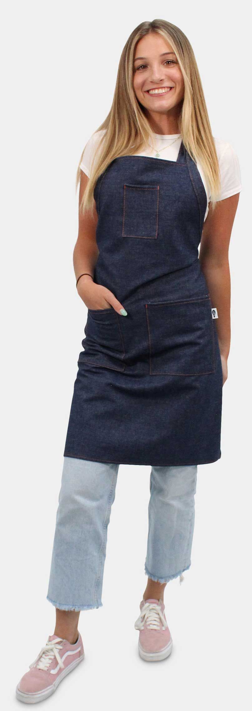Intedge Artisan Denim 3-pocket Bib Apron