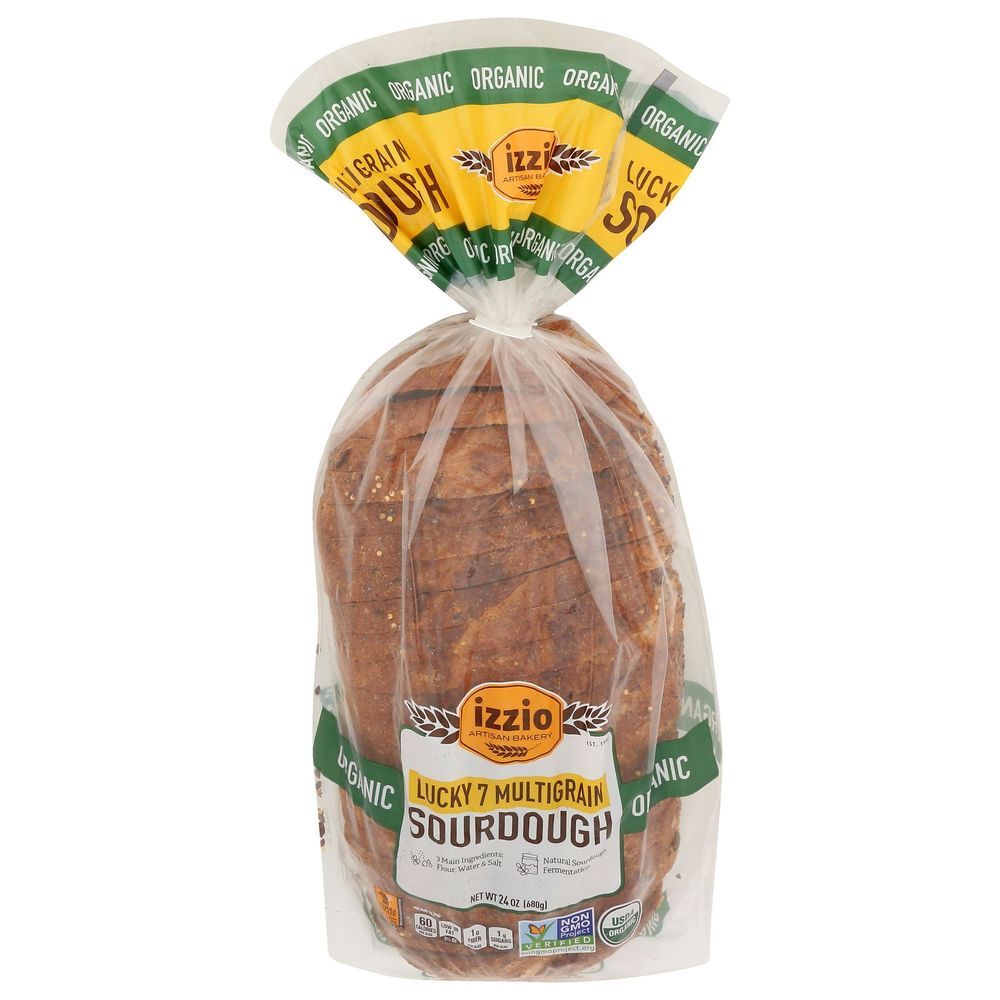 Izzio Artisan Bakery Organic Lucky 7 Multigrain Sourdough, 24 Ounce -- 12 Per Case