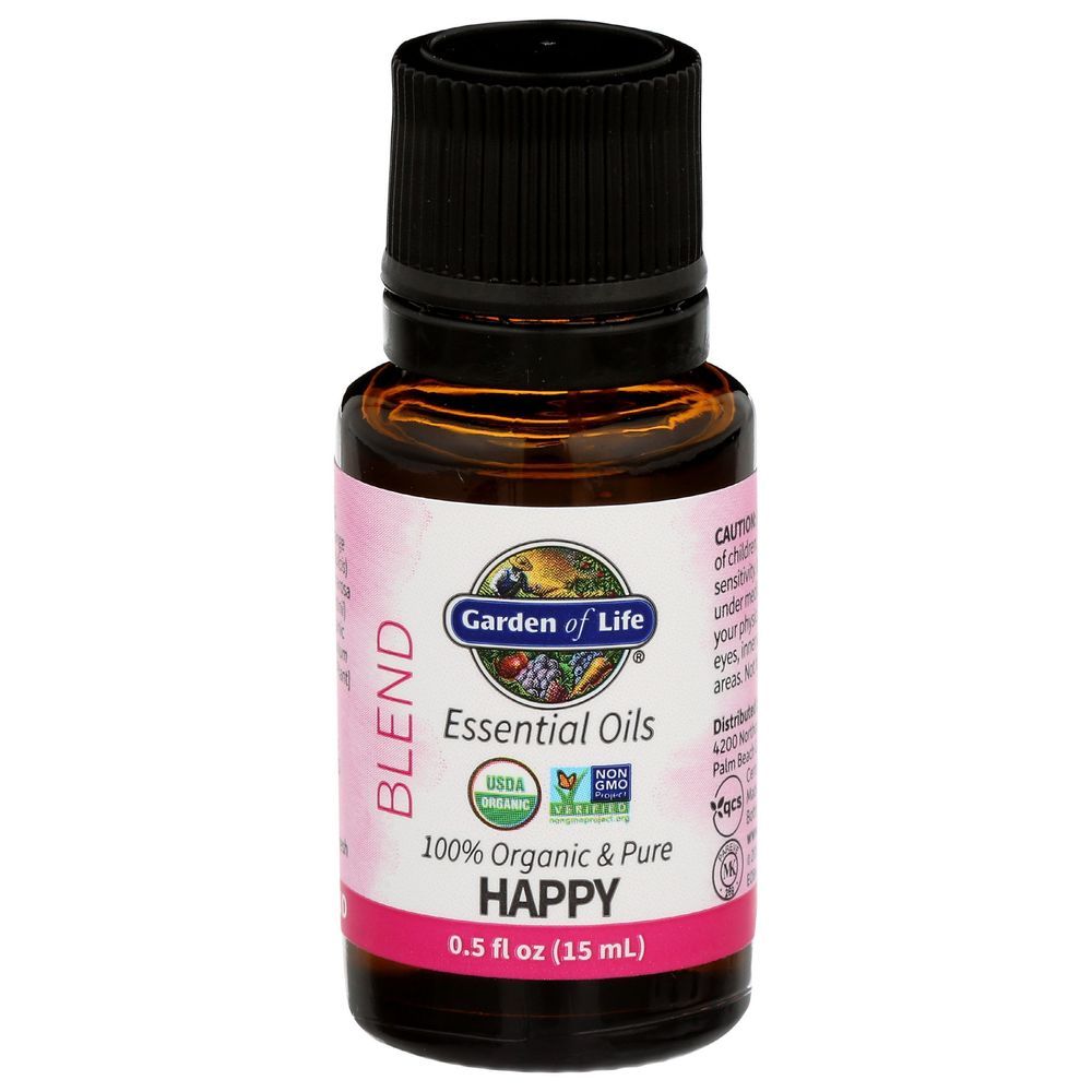 Garden Of Life 100 Percent Organic And Pure Happy Blend Essential Oil, 0.5 Fluid Ounce