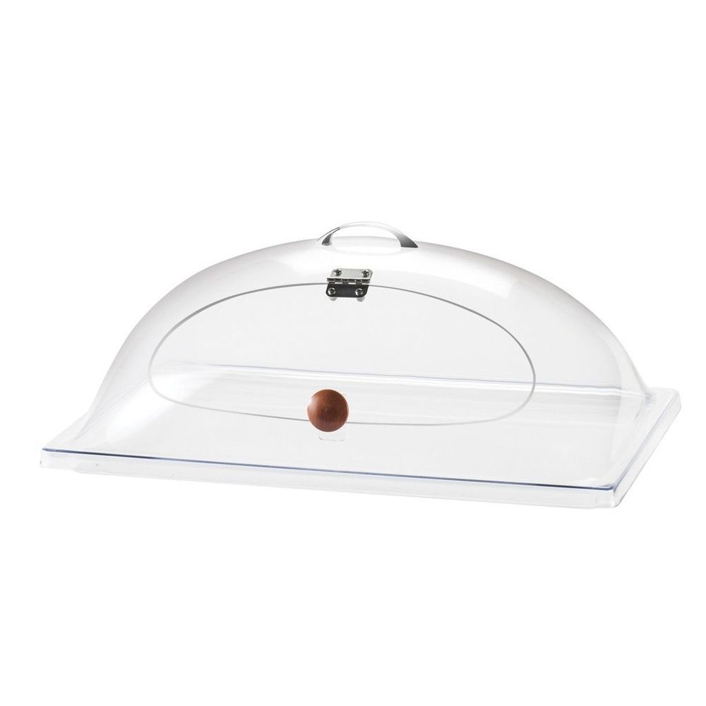 Cal-mil Classic Clear Dome Display Cover With Single Middle Opening And Door, 12 X 20 X 7 1/2 Inch