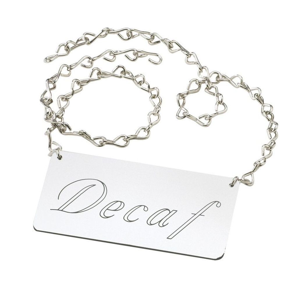 Cal-mil Silver Decaf Urn Chain Sign, 4 X .25 X 2 Inch -- 12 Per Case