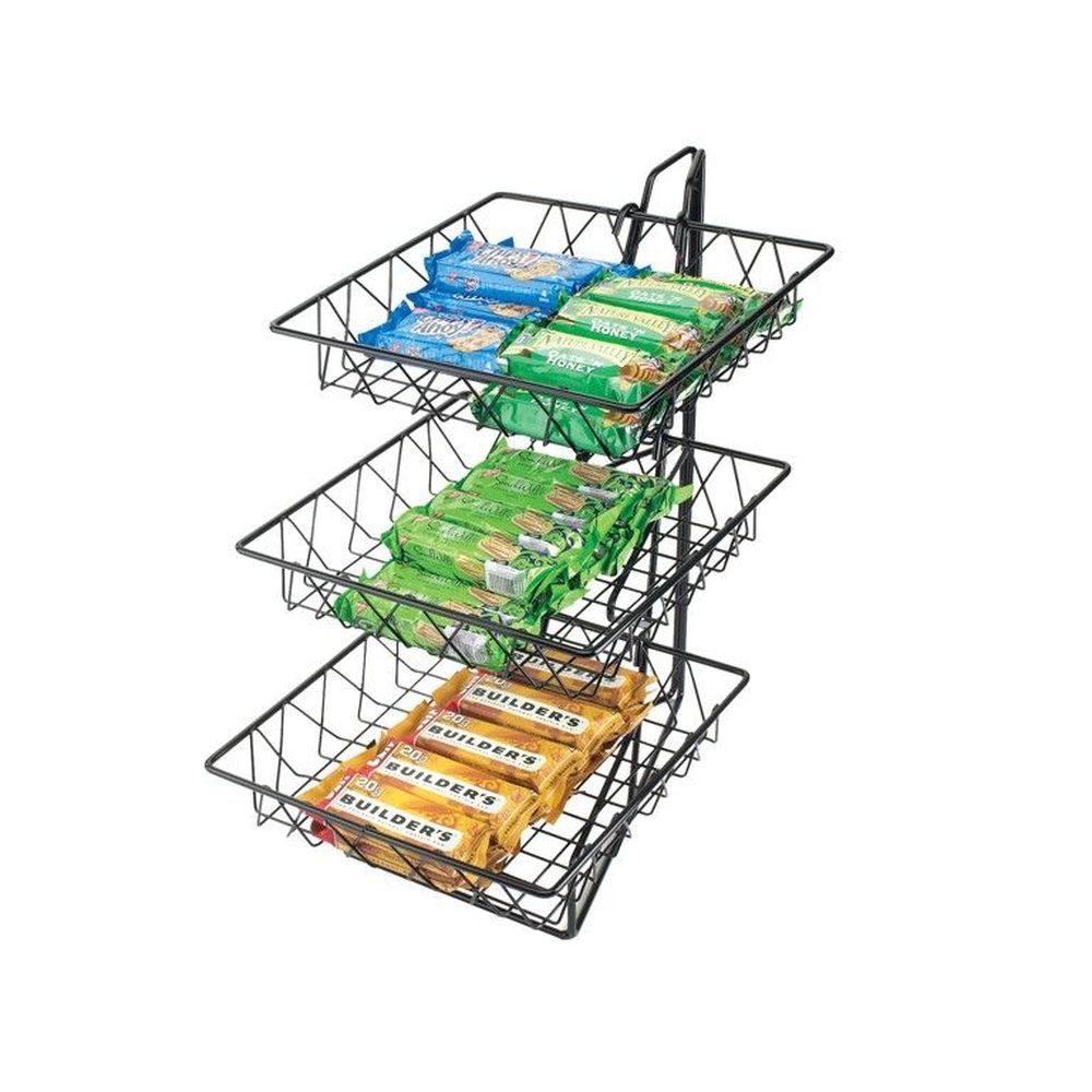 Cal-mil Three Tier Merchandiser With Square Wire Baskets, 12 X 19 X 20 Inch