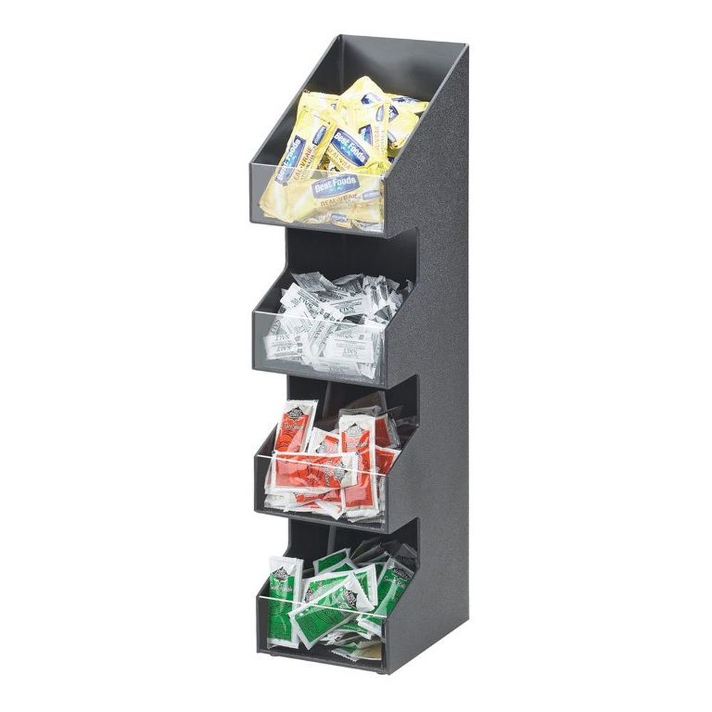 Cal-mil Four Tier Black Classic Coffee Condiment Display, 5.25 X 6.75 X 21 Inch