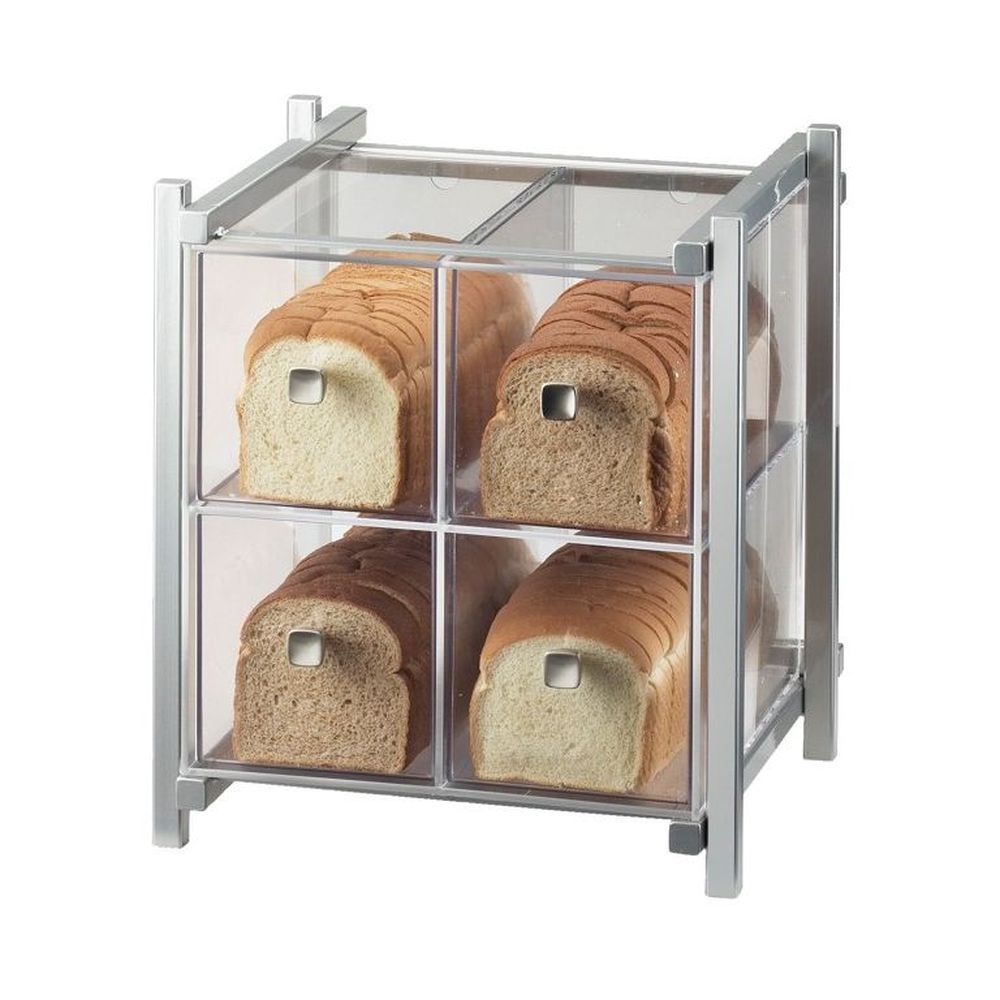 Cal-mil Black One By One 4 Drawer Acrylic Bread Case, 14 X 14.75 X 15.625 Inch
