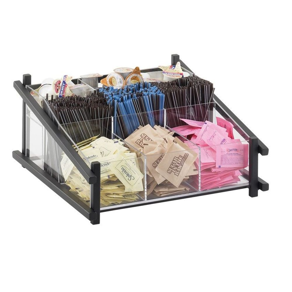 Cal-mil Black One By One Condiment Organizer, 13 X 14 X 6.5 Inch