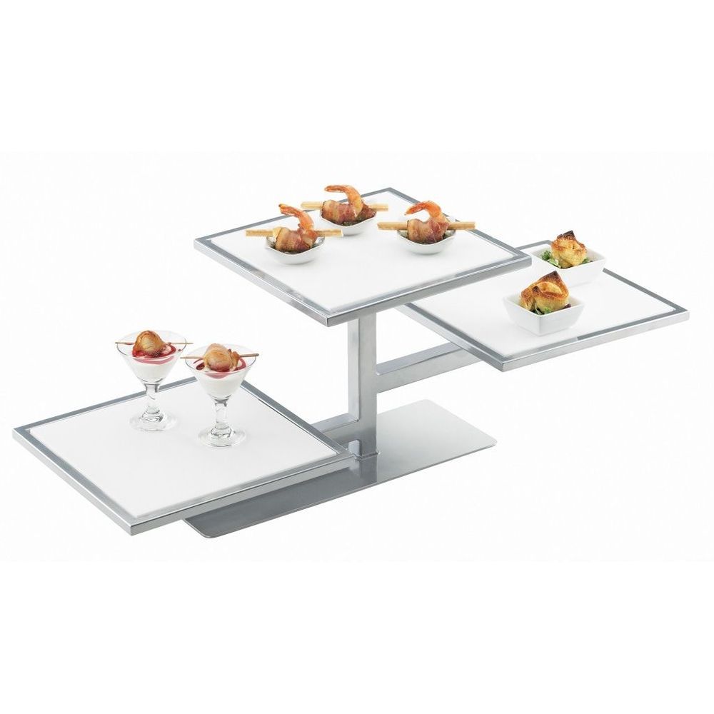 Cal-mil Silver One By One Three Tiered Riser, 32.25 X 13 X 10.5 Inch