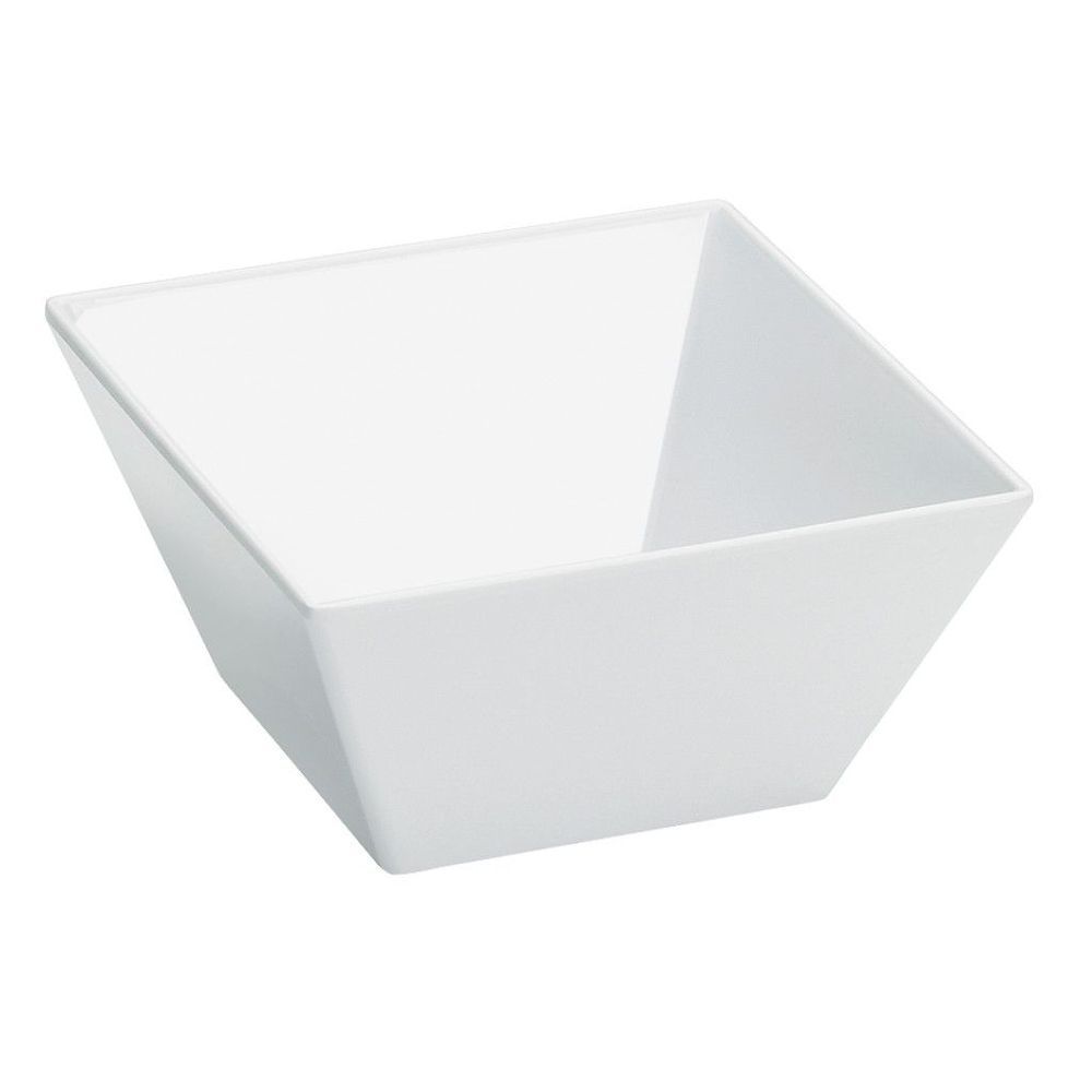 Cal-mil White Melamine Small Square Bowl, 8 X 8 X 5 Inch -- 3 Per Case