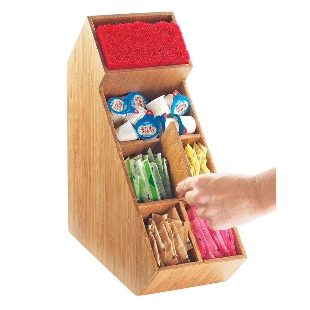 Cal-mil Bamboo Stir Stick And Condiment Organizer, 5.5 X 13.25 X 14.5 Inch