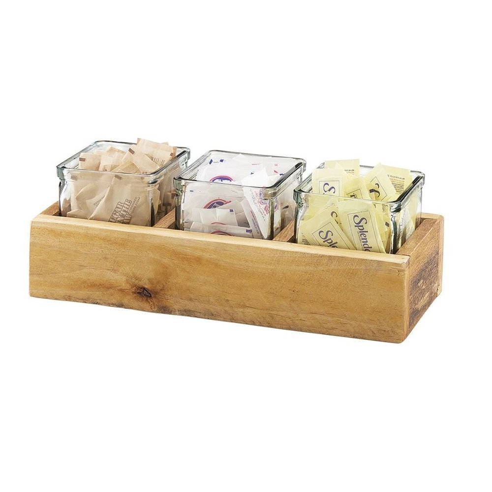 Cal-mil Madera Three Section Jar Display, 14 X 5.5 X 3 Inch