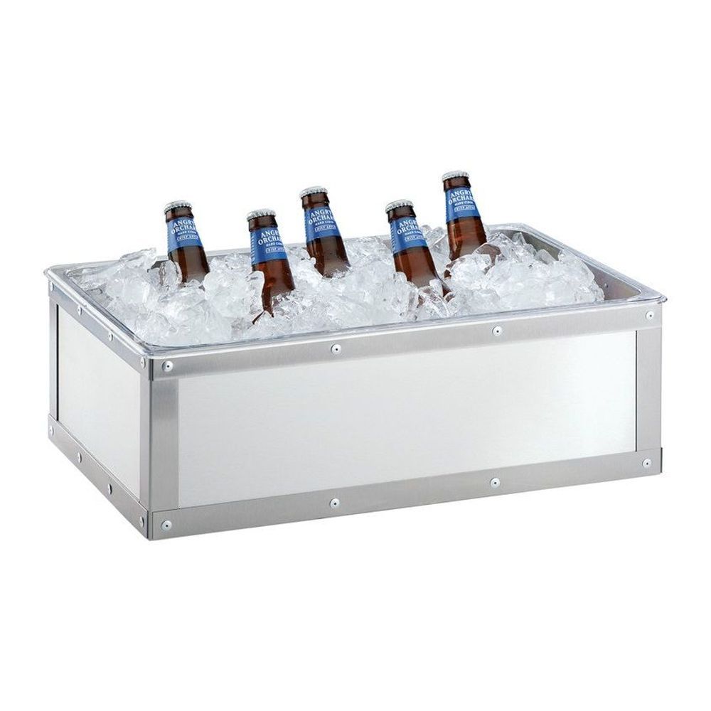Cal-mil Urban Stainless Steel Ice Housing With Clear Pan, 20.75 X 12.75 X 7.125 Inch