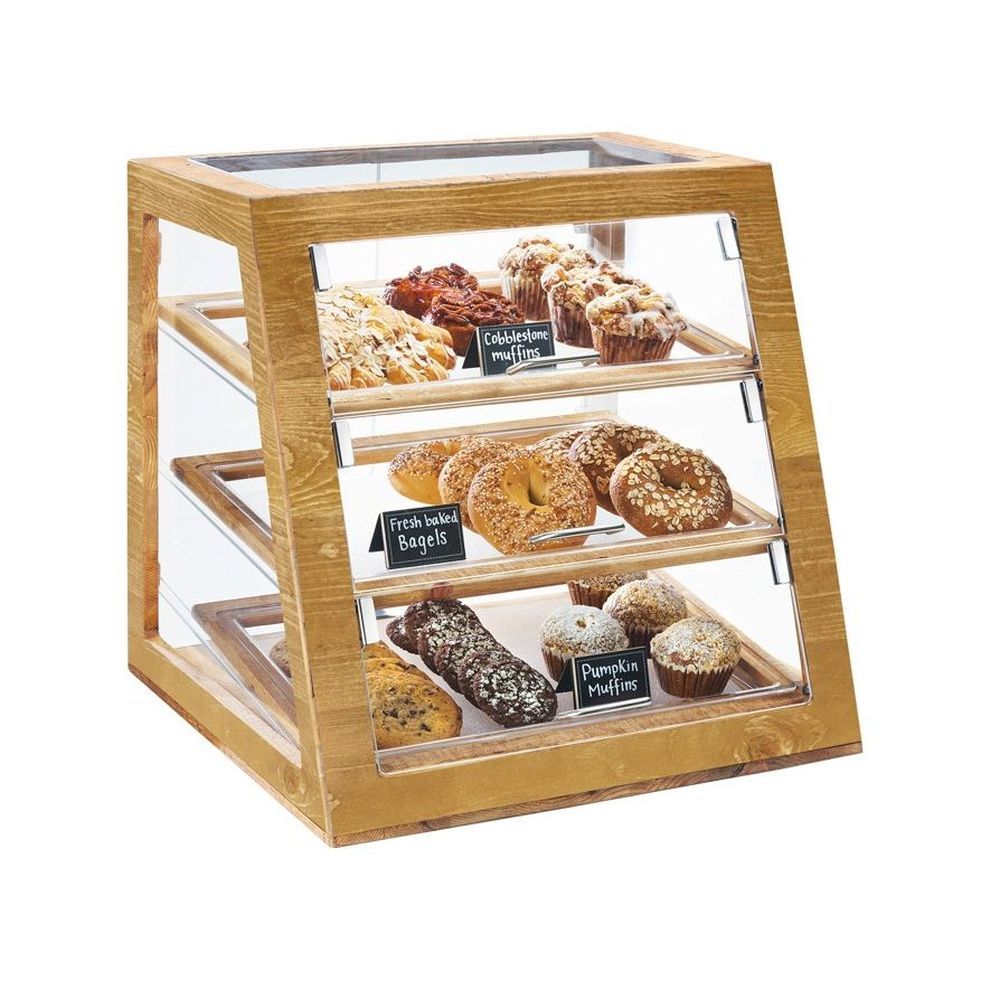 Cal-mil Madera Slanted 3 Tier Bakery Display Case, 21 X 21.5 X 21.5 Inch