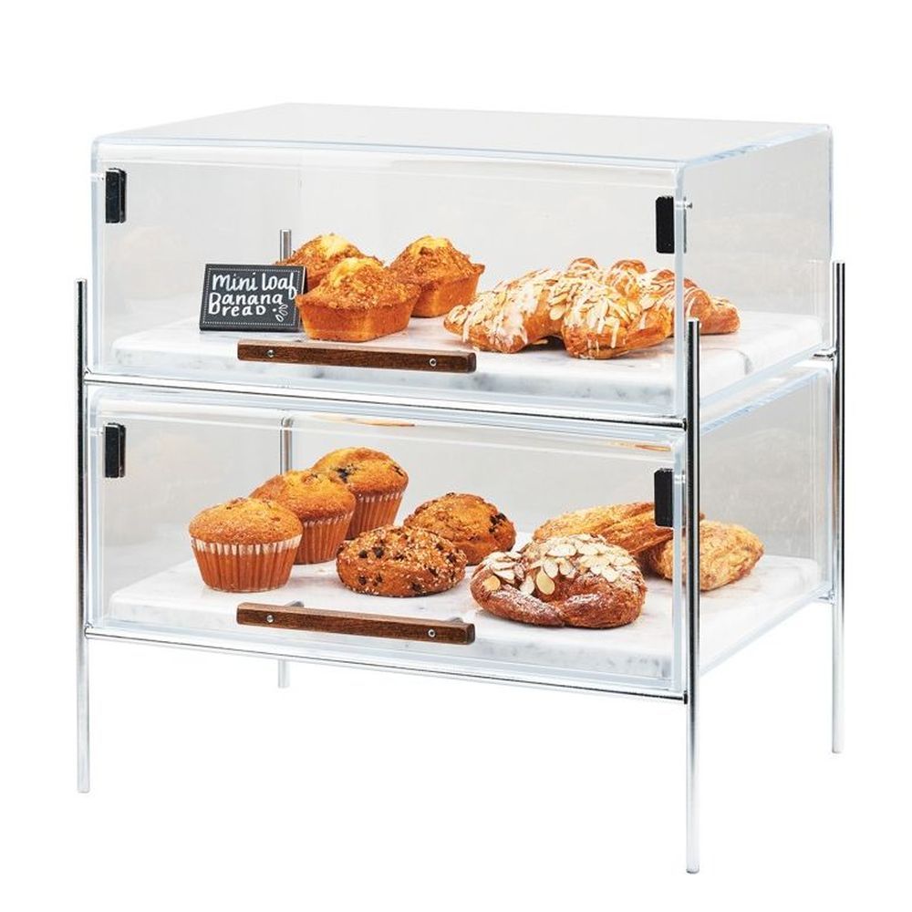 Cal-mil Chrome Frame Mid Century Pastry Case, 19.5 X 13.5 X 18 Inch