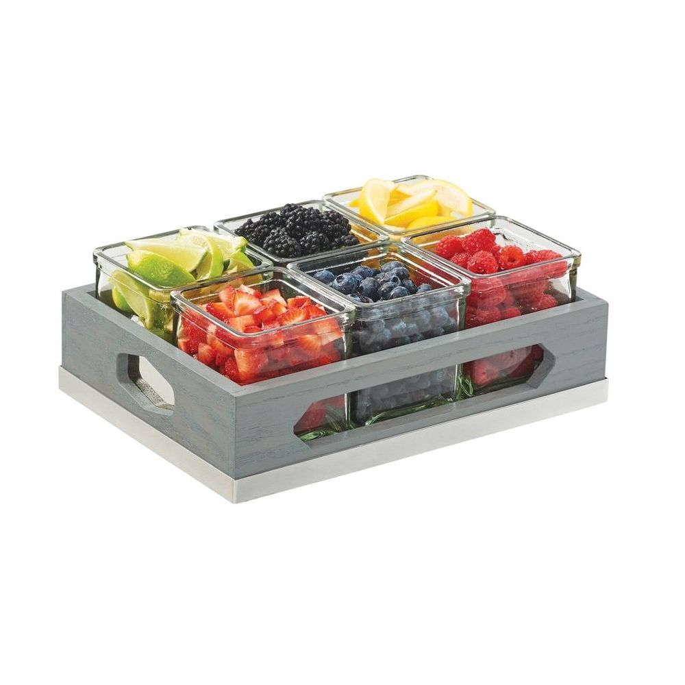 Cal-mil Ashwood Gray Six Jar Display, 12.75 X 9 X 4.5 Inch