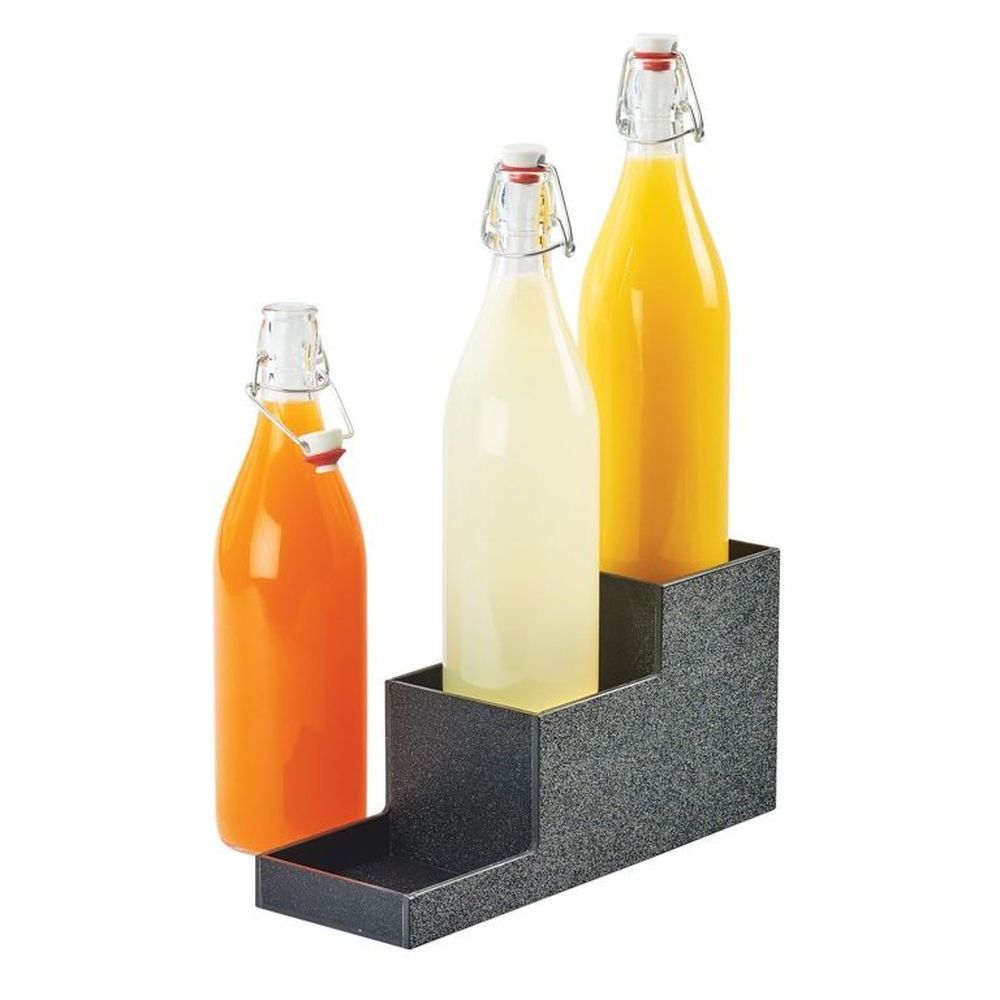Cal-mil Black Durable Abs 3 Step Bottle Riser, 4.5 Inch Width X 14.25 Inch Depth X 6 Inch Height