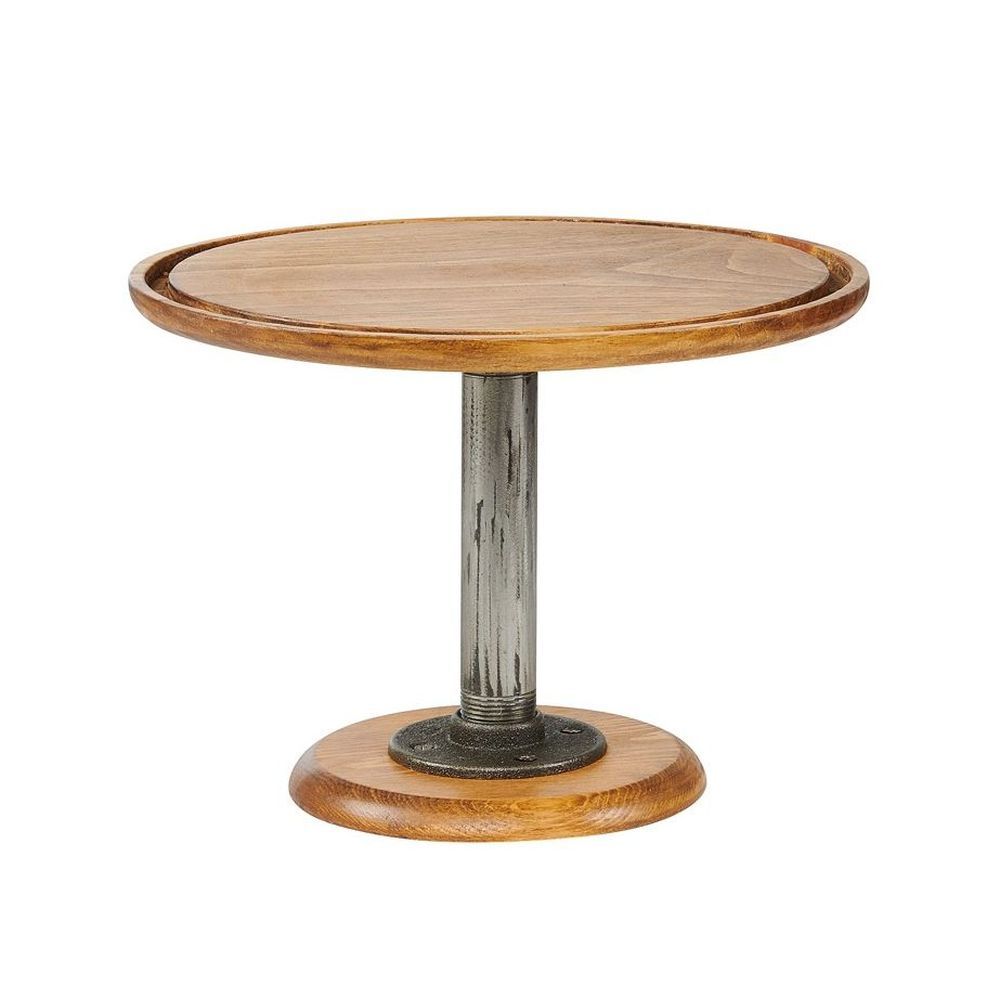 Cal-mil Madera Rustic Pine Footed Pedestal Cake Stand, 12.75 Inch Dia. X 9 Inch Height