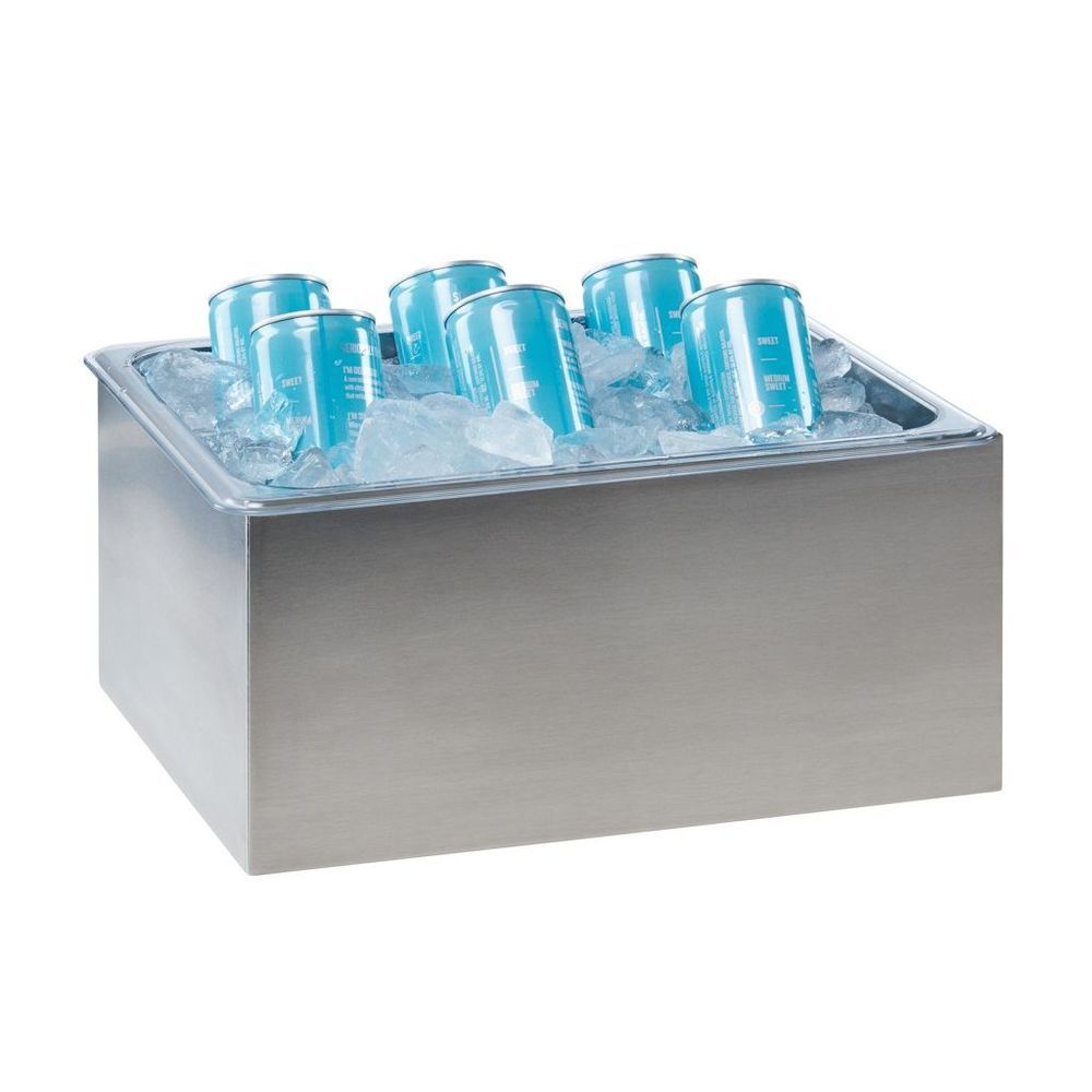 Cal-mil Stainless Steel Ice Housing With Clear Polycarbonate Pan, 10 Inch Length X 12.25 Inch Width X 6 Inch Height
