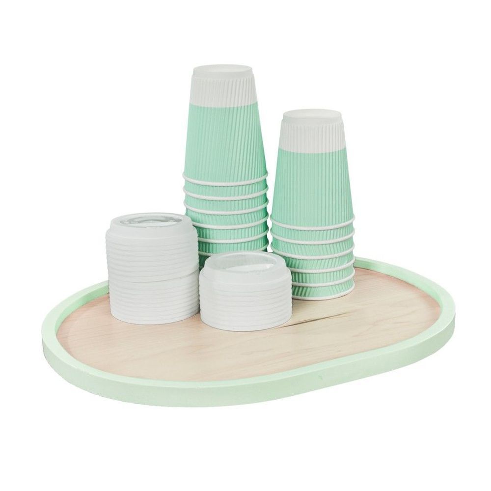 Cal-mil Blonde Maple Wood Serving Tray With Matcha Colored Rim, 13 Inch Width X 16 Inch Depth X 1 Inch Height
