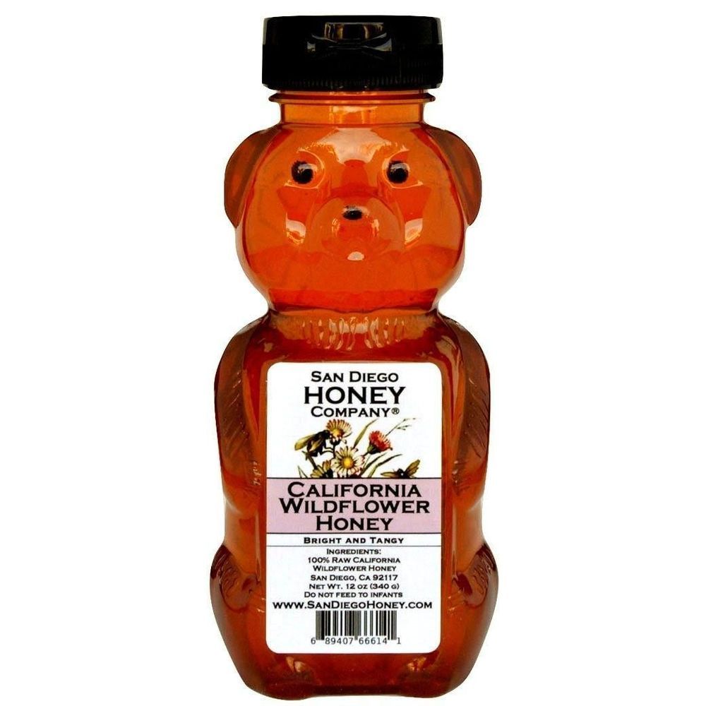 San Diego California Raw Wildflower Honey, 12 Ounce -- 12 Per Case
