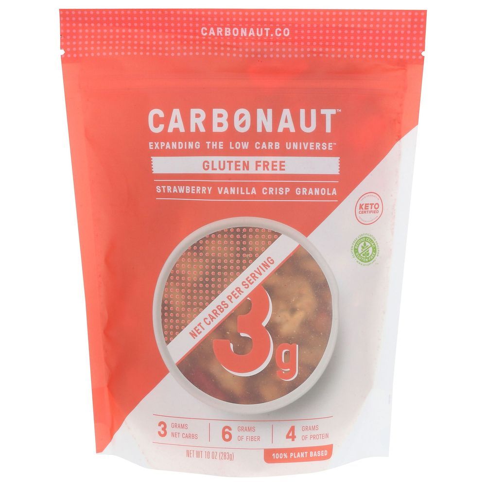 Carbonaut Gluten Free Strawberry Vanilla Crisp Granola, 10 Ounce -- 6 Per Case