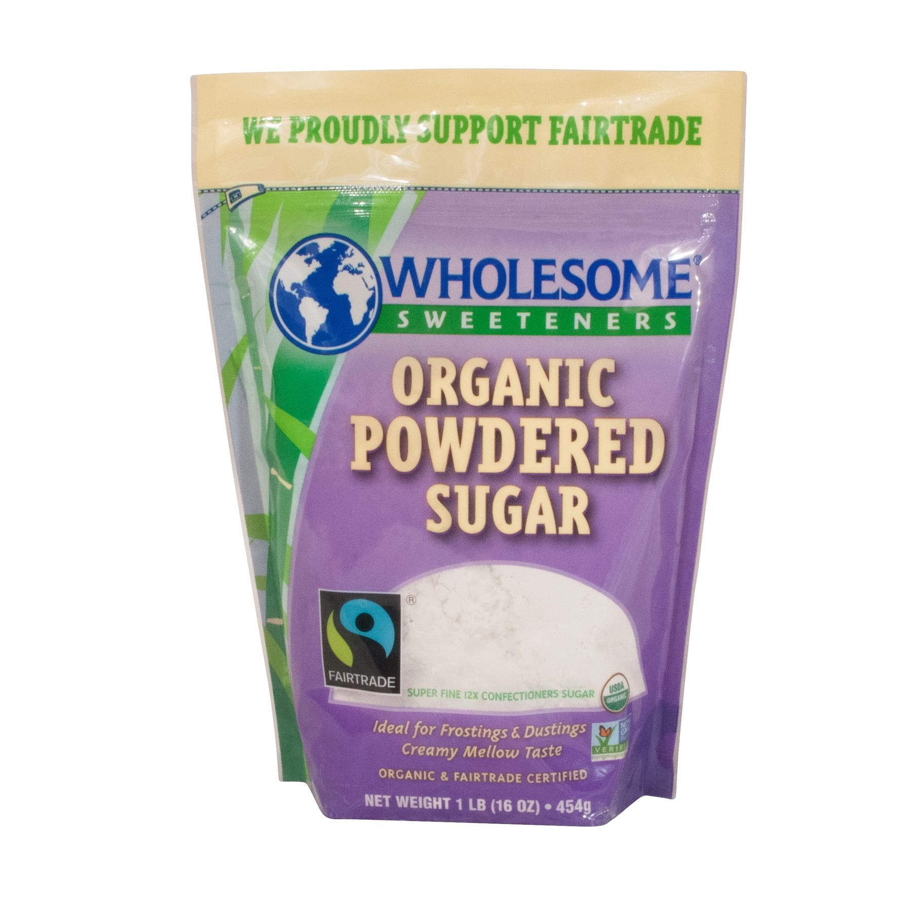 Wholesome Sweeteners Fair Trade Organic Powdered Sugar, 1 Pound -- 6 Per Case
