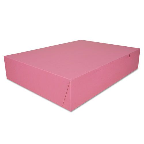 Sct Pink Paper One-piece Non-window Bakery Box, 20 X 14.5 X 4 Inch -- 50 Per Case