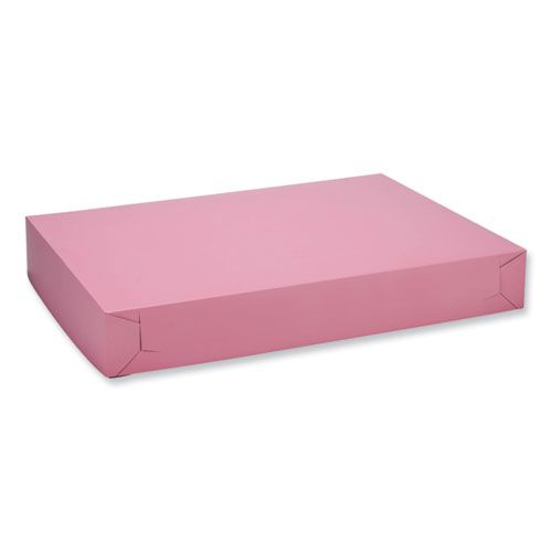 Sct Pink Paper Two-piece Non-window Bakery Box, 28 X 20 X 4 Inch -- 50 Per Case