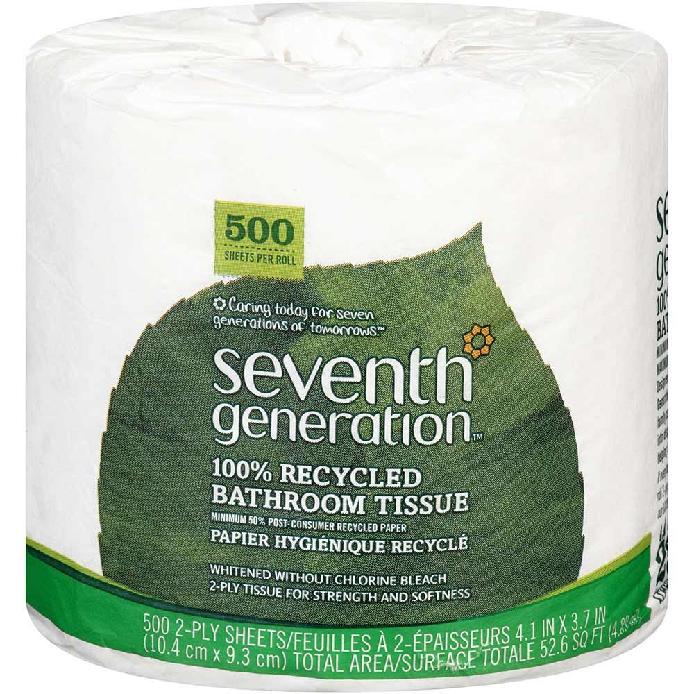 Seventh Generation Bathroom Tissue Paper, 500 Sheets Per Roll -- 60 Per Case