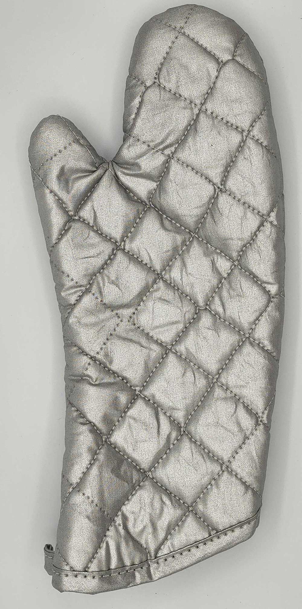 Intedge Silver Silicone Oven Mitt, 13 Inch