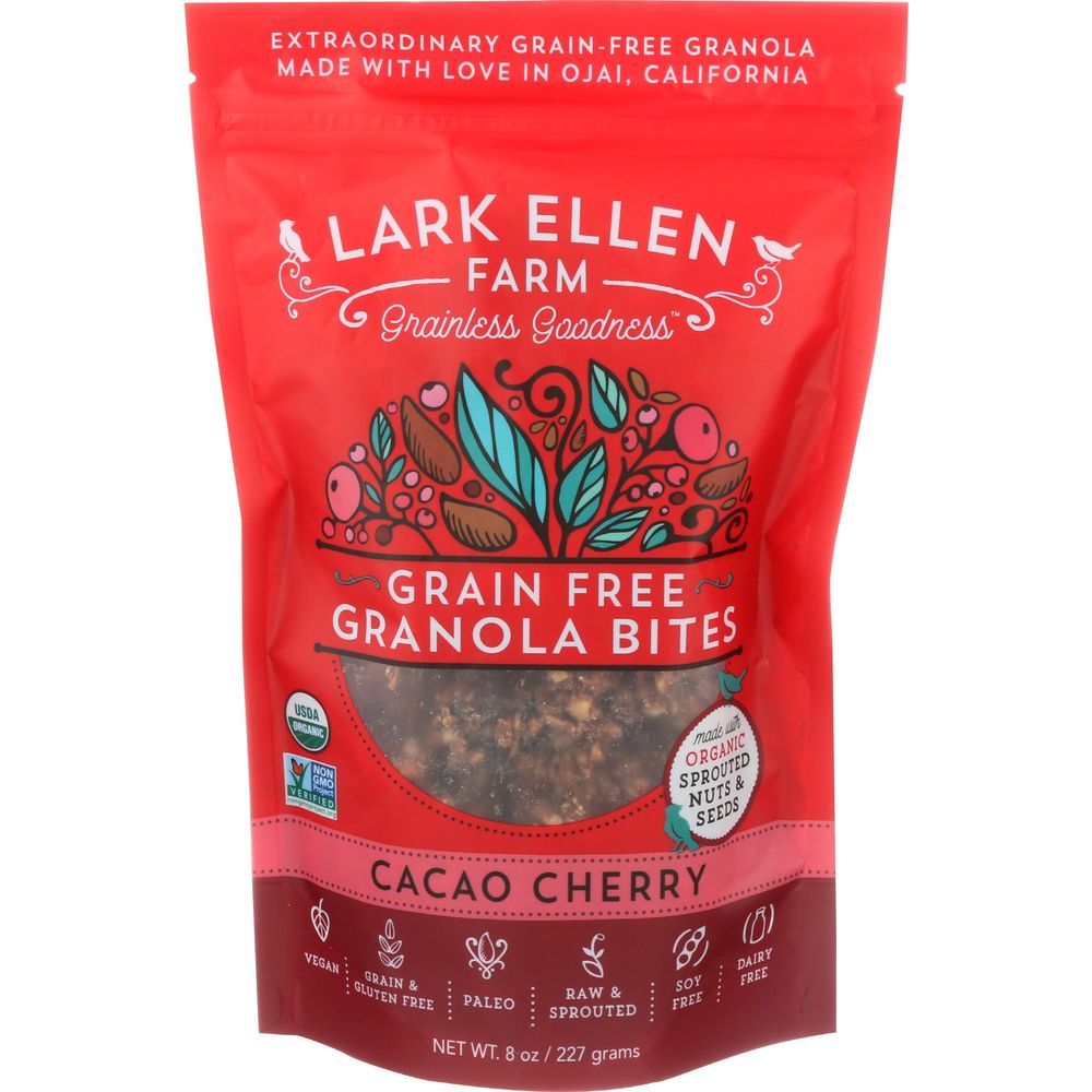 Lark Ellen Farm Cacao Cherry Grain Free Granola Bites, 8 Ounce -- 6 Per Case
