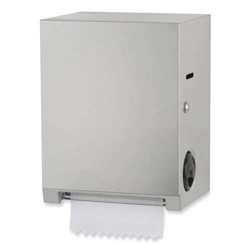 Bobrick Satin Stainless Steel/black Surface-mounted Roll Paper Towel Dispenser, 11.69 X 8.94 X 15 Inch