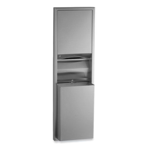 Bobrick Classicseries Satin Stainless Steel Semi-recessed Convertible Paper Towel Dispenser/waste Receptacle, 17.44 X 8.19 X 56.25 Inch