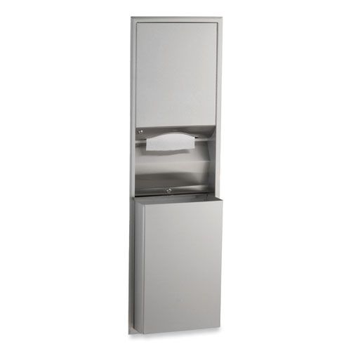 Bobrick Classicseries Satin Stainless Steel Recessed Convertible Paper Towel Dispenser/waste Receptacle, 15.19 X 7.09 X 56 Inch