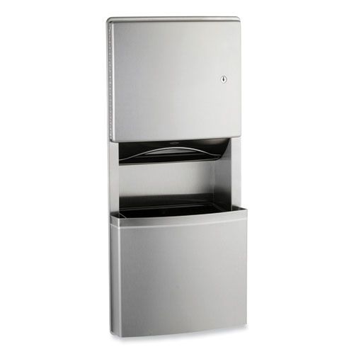 Bobrick Contura Series Satin Stainless Steel Recessed Paper Towel Dispenser/waste Receptacle With Towelmate/linermate, 12.75x5.51x28 Inch