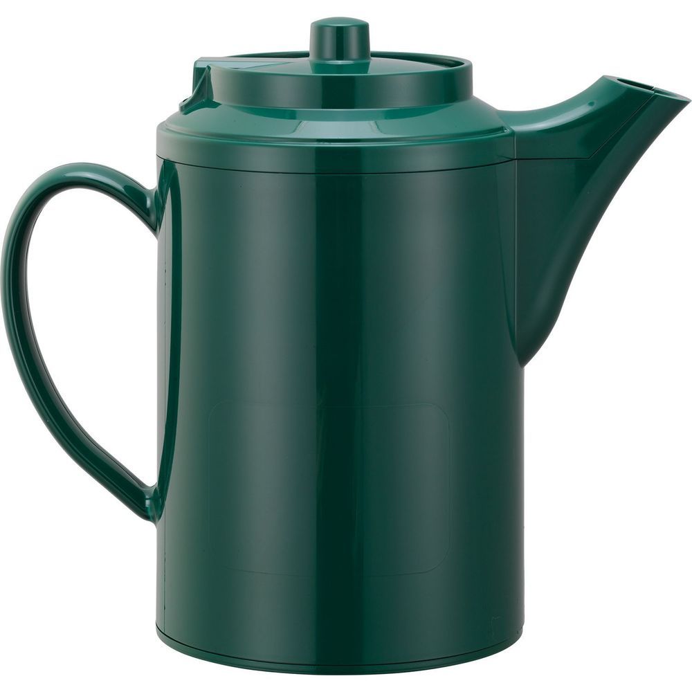 Service Ideas Plastic Forest Green Double Wall Teapot Without Tether, 16 Ounce Capacity