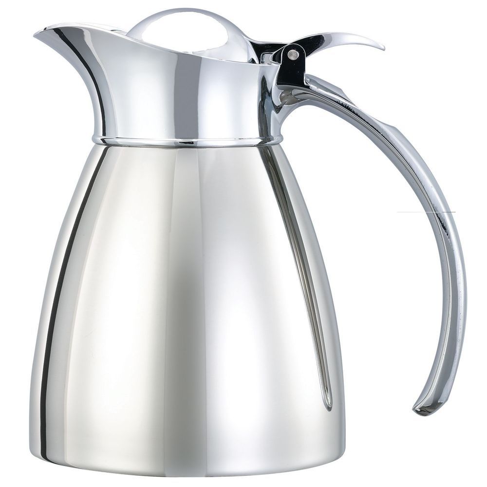 Service Ideas Marquette Series 18/8 Stainless Steel Polished Finish Vacuum Insulated Carafe With Flip Top Lid, 0.3 Liter Capacity