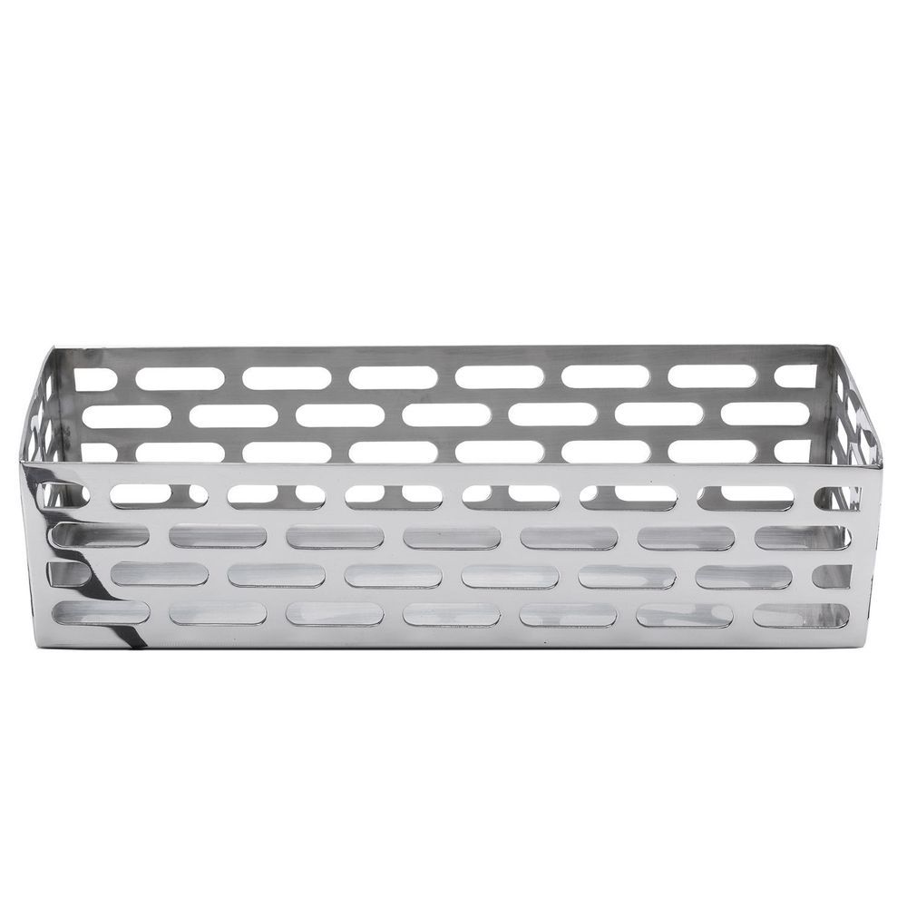 Service Ideas 18/8 Stainless Steel Polished Finish Rectangle Mod18 Bread Basket, 9 Inch Length X 5 Inch Width X 3 Inch Height