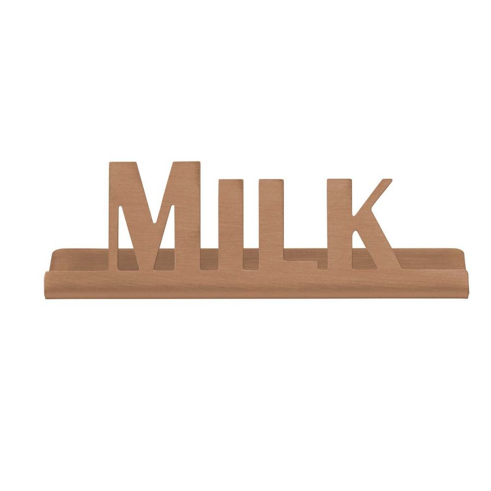 Service Ideas Stainless Steel Rose Gold Finish Milk Laser Cut Id Tabletop Sign, 1 Inch Width X 1 Inch Height