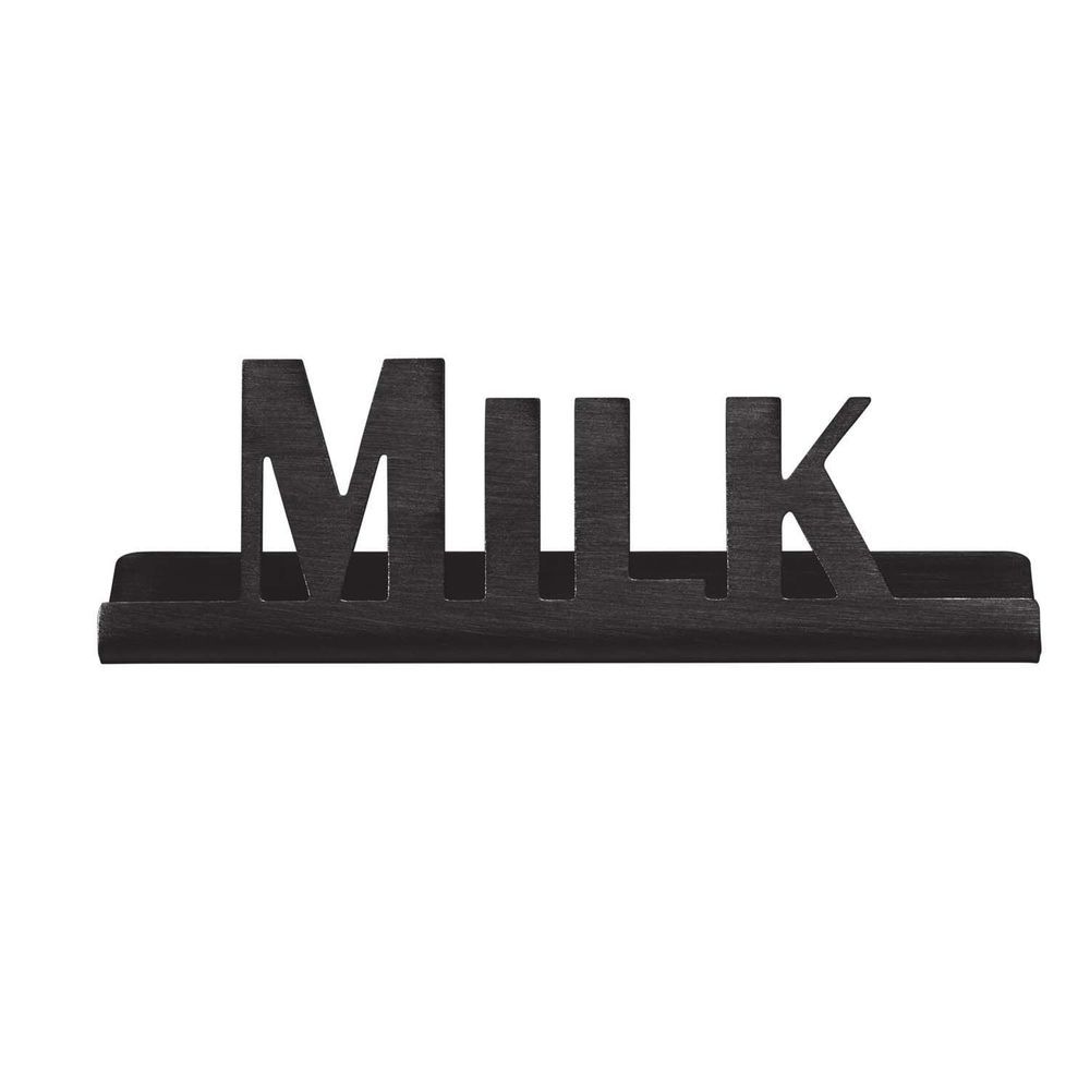 Service Ideas Stainless Steel Black Onyx Finish Milk Laser Cut Id Tabletop Sign, 1 Inch Width X 1 Inch Height