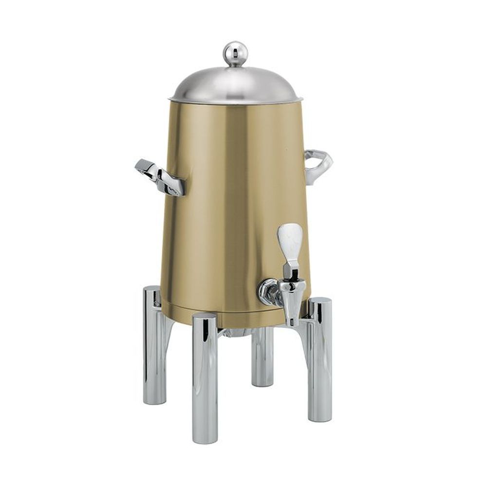 Service Ideas Flame Free Thermo Urn Metallic Elements Vintage Gold Round Stainless Vacuum Insulated Urn, 1.5 Gallon Capacity