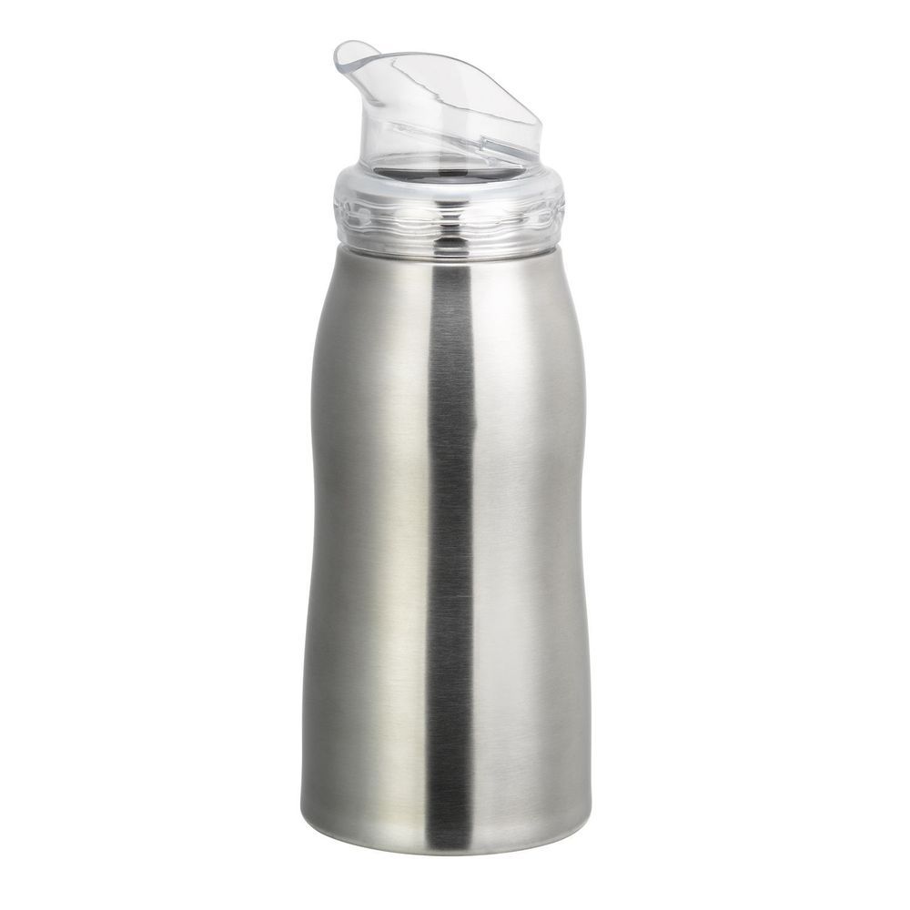 Service Ideas Versavac Brushed Stainless Finish Vacuum Insulated Bottle With Large Lid, 0.7 Liter Capacity