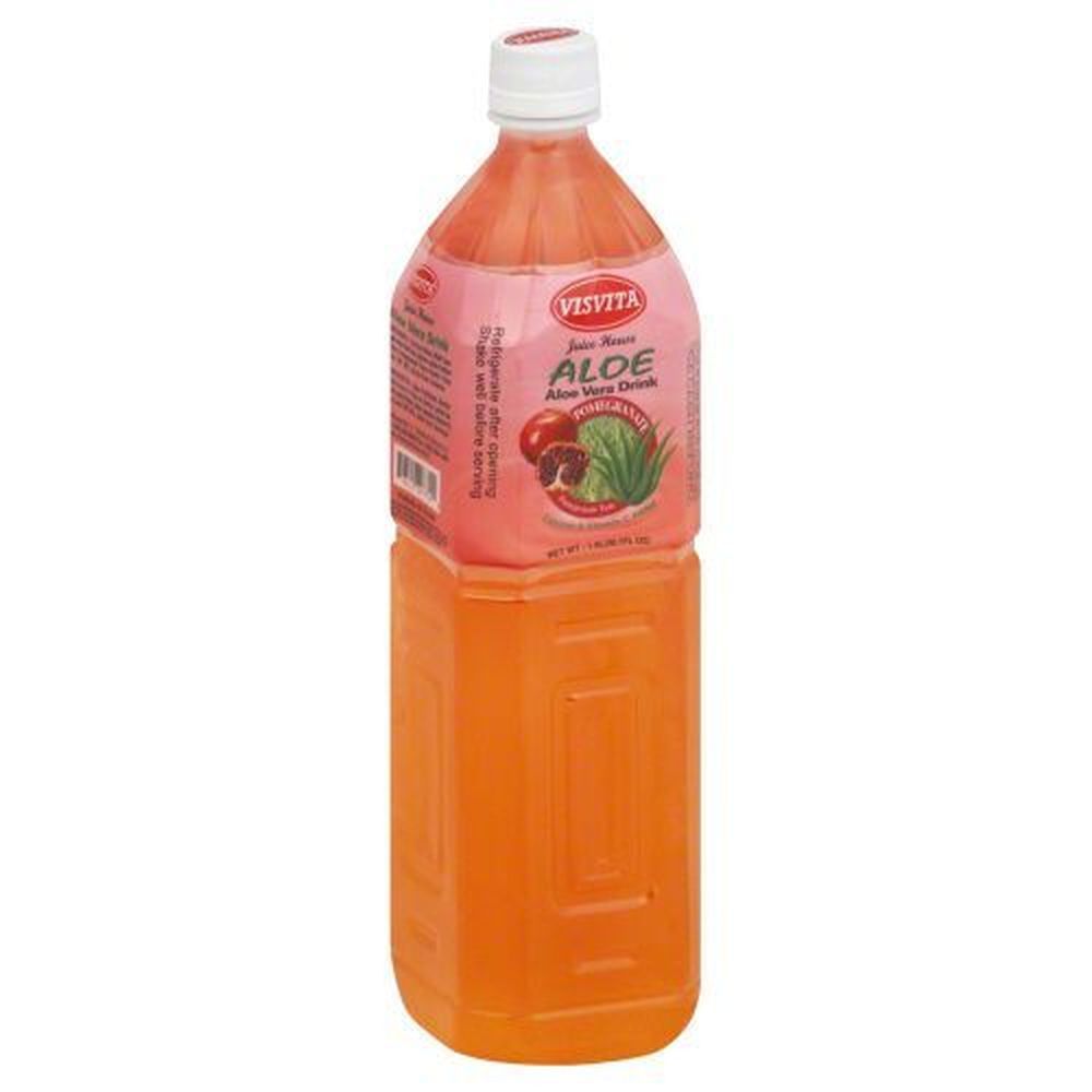 Visvita Pomegranate Flavor Aloe Vera Drink, 1.5 Liter -- 12 Per Case