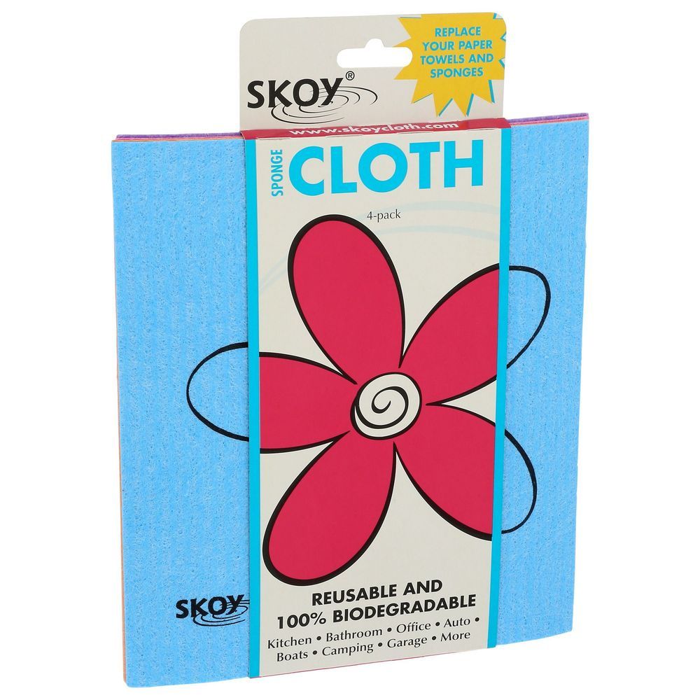 Skoy Assorted Color Reusable And Biodegradable Dishcloth, 4 Count -- 12 Per Case