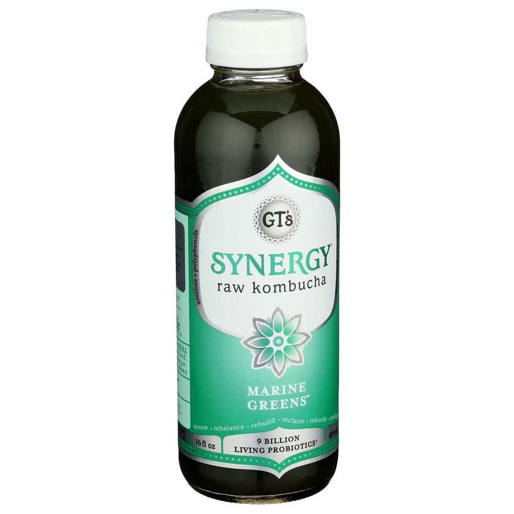 Gt's Organic Synergy Enlightened Marine Greens Kombucha, 16 Fluid Ounce -- 12 Per Case