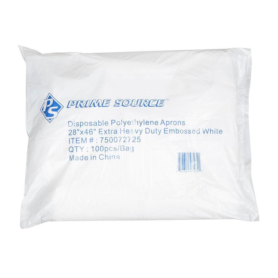 Bunzl Prime Source 2 Mil Embossed Finish White Polyethylene Aprons, 28 X 46 Inch -- 100 Per Case