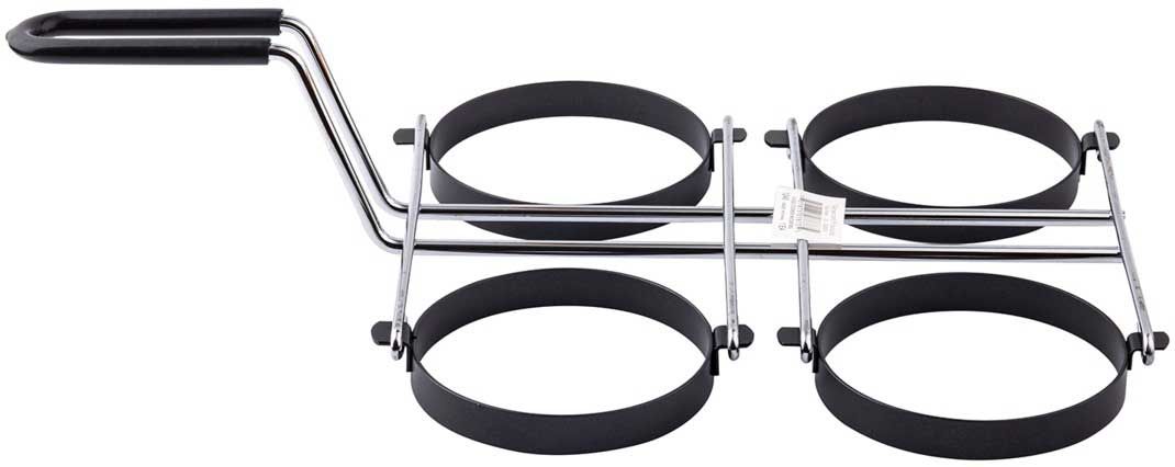 Tablecraft Nickel Plated Frame With Non Stick Coating 4 Egg Ring, 9.625 X 15.5 X 3.75 Inch