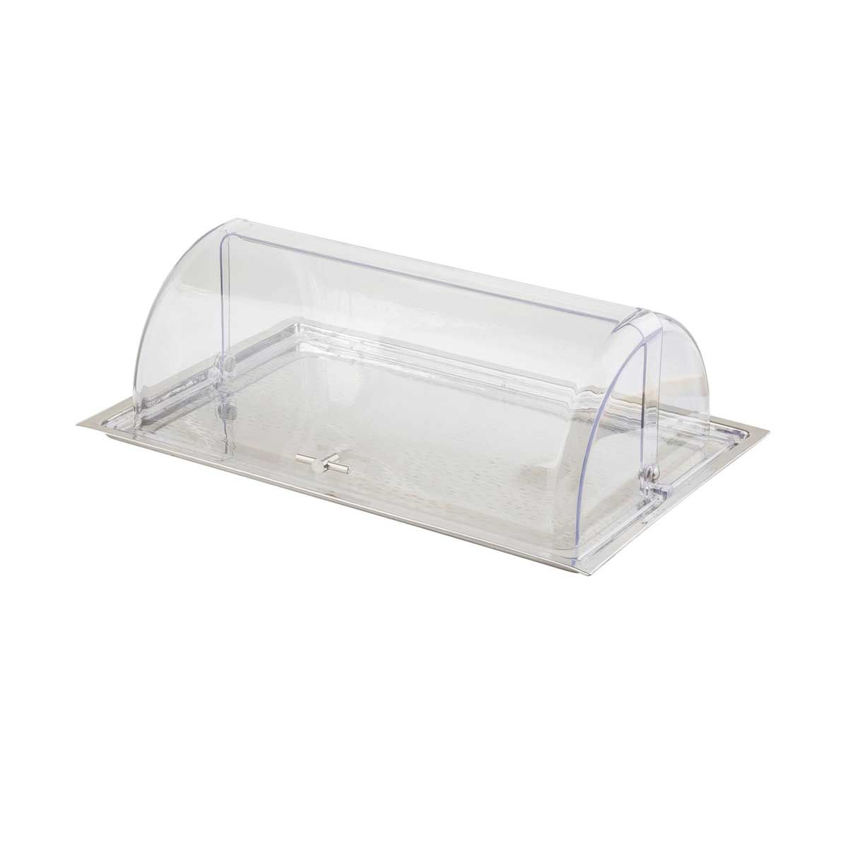 Tablecraft Remington Collection 18-8 Stainless Steel Rice Pattern Rectangular Tray, 23.25 X 15 X 1 Inch