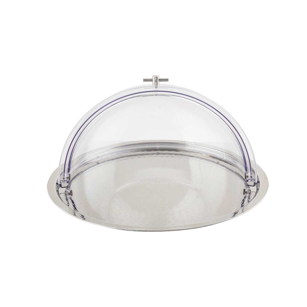 Tablecraft Remington Collection 18-8 Stainless Steel Rice Pattern Round Serving Tray, 21 X 21 X 0.25 Inch