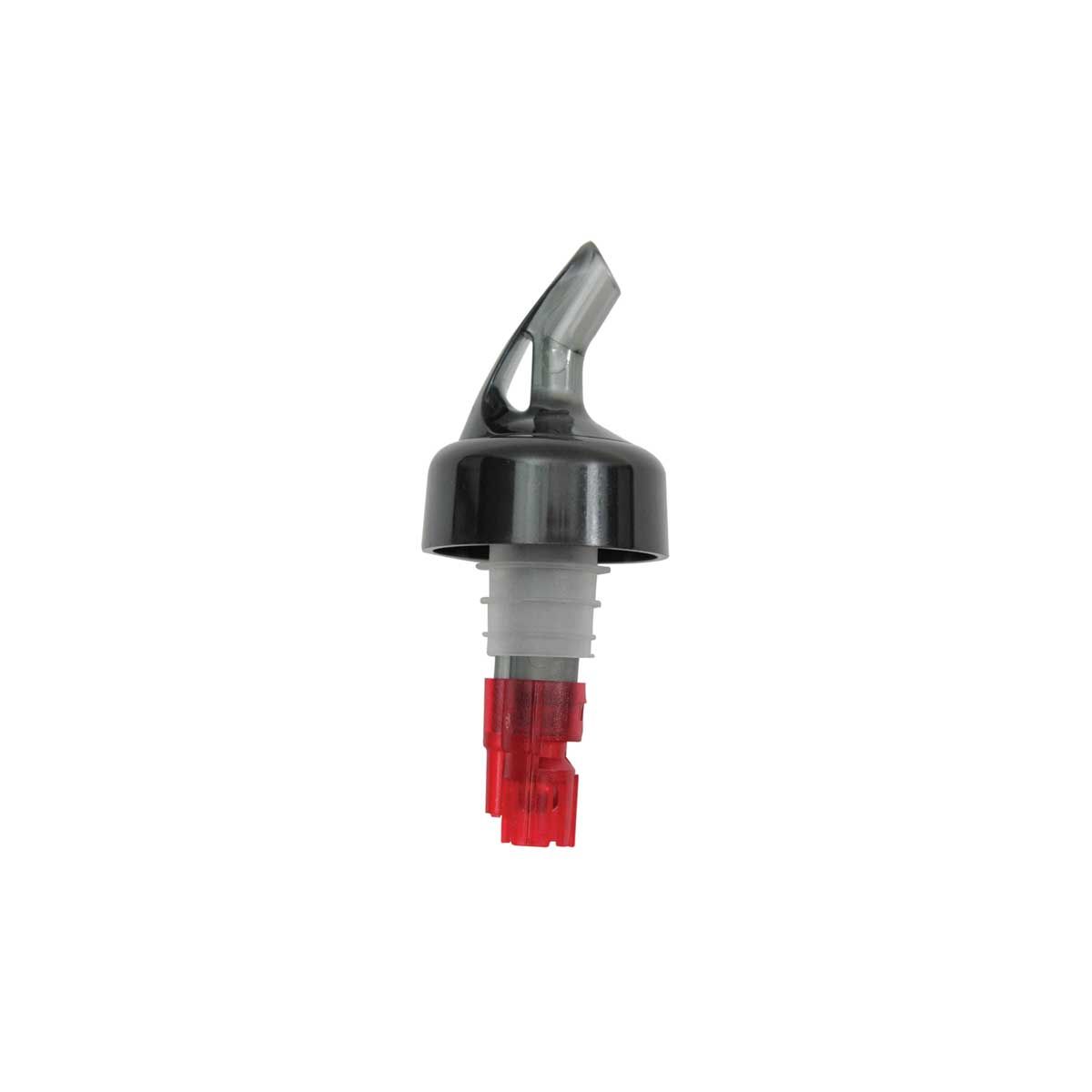 Tablecraft Proper Pour Black Collar Red Dip Tube, 1 Ounce Capacity -- 12 Per Case