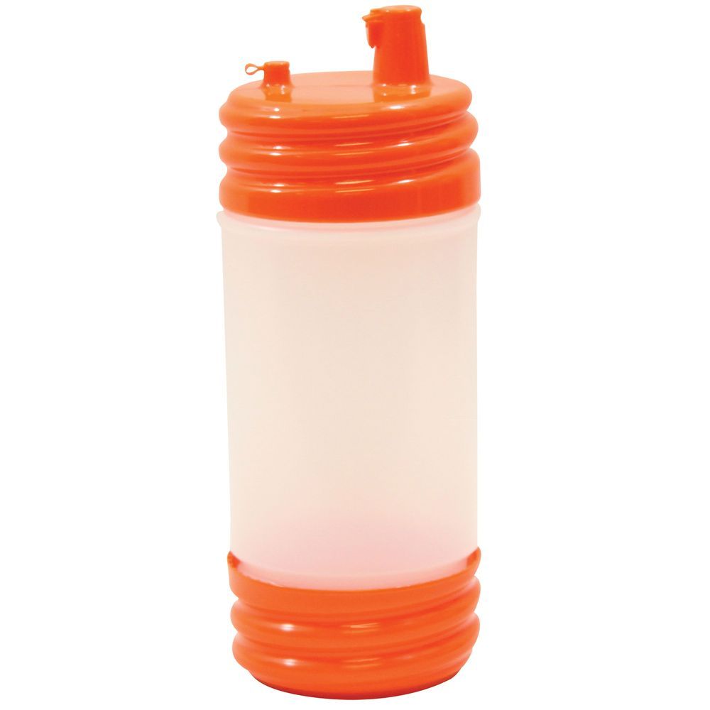 Tablecraft Pourmaster High Density Polyethylene Orange 1 Quart Bottle With Low Profile Top, 3.5 X 3.5 X 9.5 Inch -- 12 Per Case